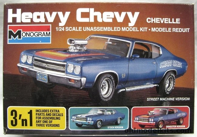 Monogram Heavy Chevy Chevelle 1970 Chevrolet Chevelle - 3 in 1, 2715 plastic model kit